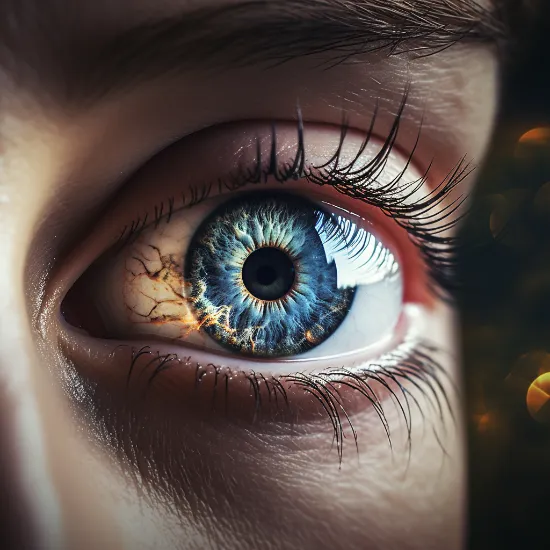 hyper realistic up close image of a human eye