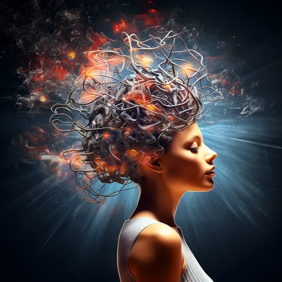 trauma induced, complex explosion of webs in the mind